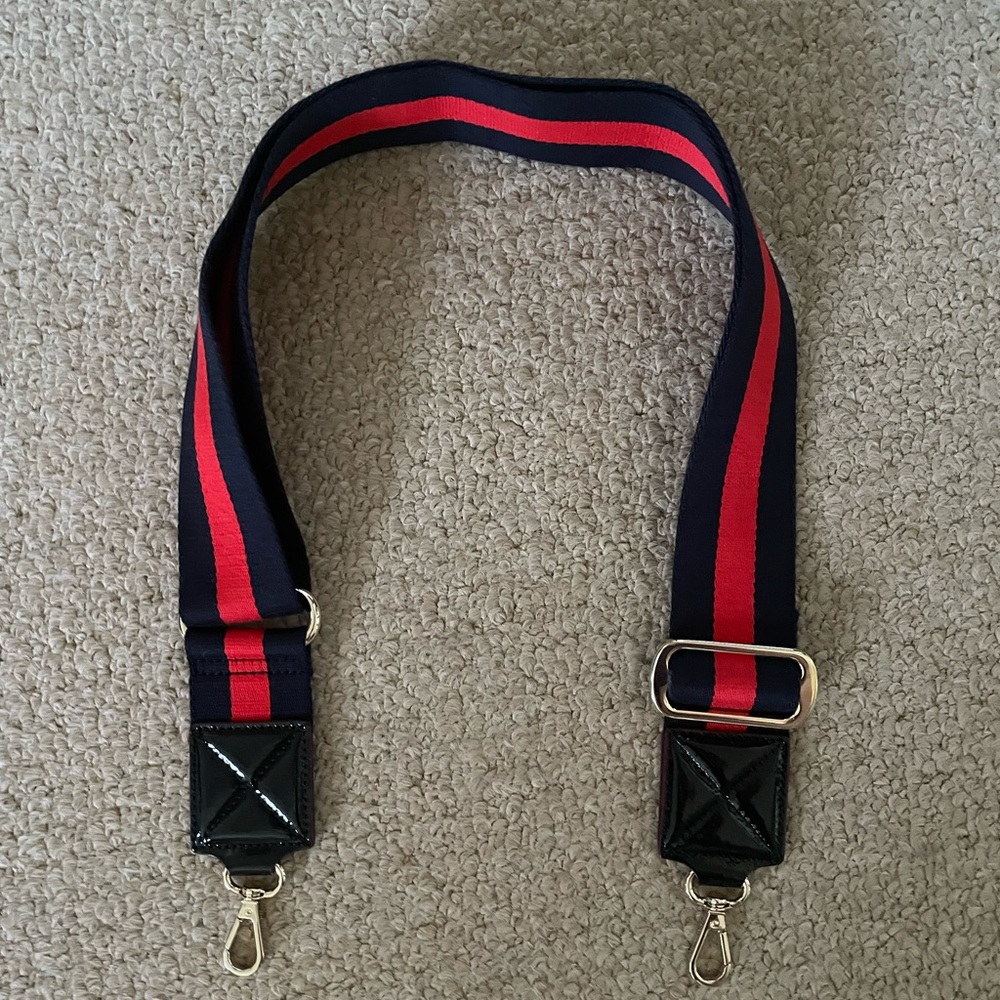 MZ Wallace Adjustable Navy and Red Stripe Bag Strap - brand new